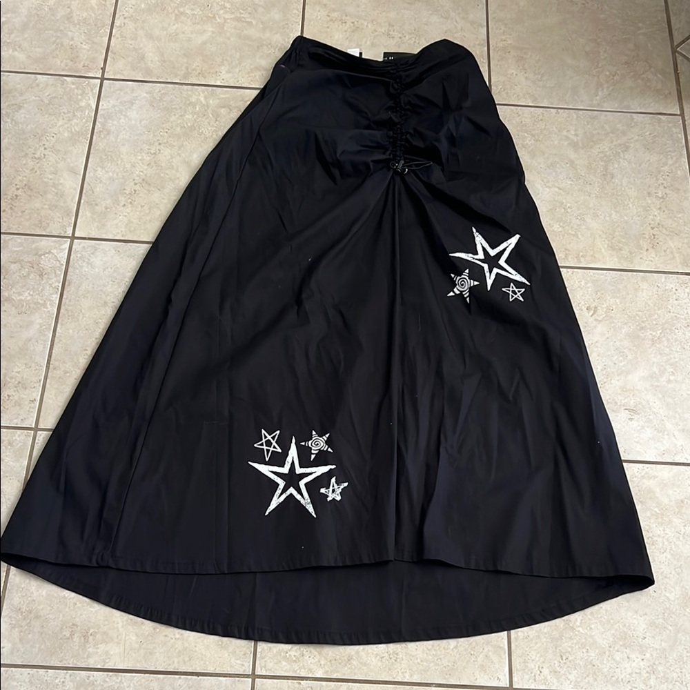 Social Collism Hot Topic Black Asymmetrical Maxi Skirt Size Small New With Tag